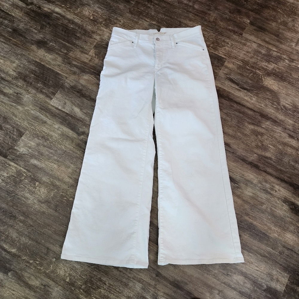 Levi's White Wide Leg Flare Jeans